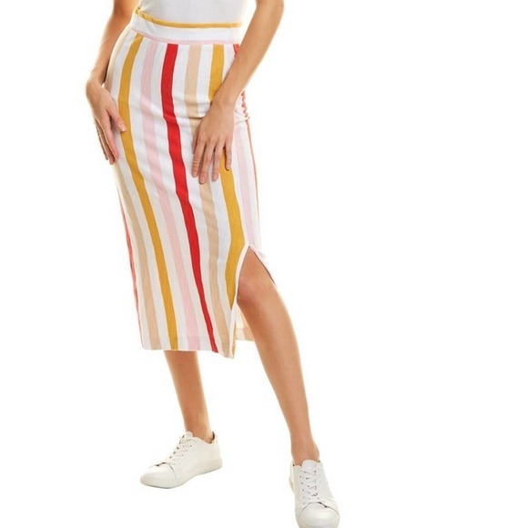 Lou & Grey Dresses & Skirts - Lou & Grey Women’s Johann Striped Midi Skirt Size Medium
